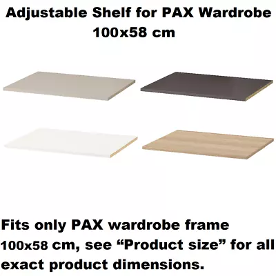 Adjustable Shelf Storage Organiser Floating Shelves Fits PAX Wardrobe 100x58 Cm • £33.54