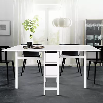 $263.95 • Buy Extendable Folding Dining Table Gateleg Design Home Kitchen Furniture White