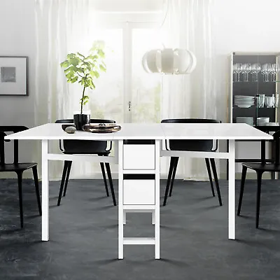 $236.95 • Buy Extendable Folding Dining Table Gateleg Design Home Kitchen Furniture White