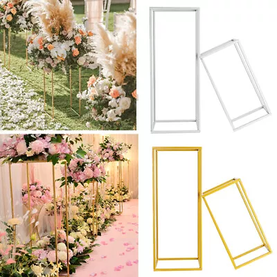 40-100cm Rectangular Flower Stand Centrepiece Pedestal Metal Wedding Decorations • £10.94