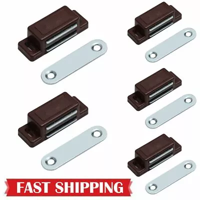 5Pack Brown Magnetic Door Catches Kitchen Cupboard Wardrobe Cabinet Latch Catch • $6.34