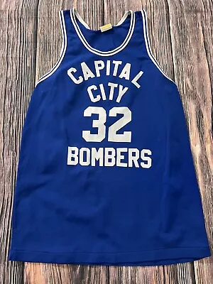 Vintage Basketball Uniform Capital City Bonbers Jersey Blue NBA ABA Minor League • $18.99