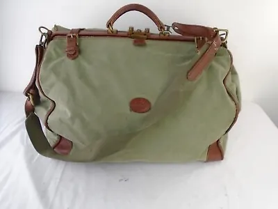 $40 • Buy Vintage Mackenzie  Leather/Canvas Green Large Trip Duffle Bag Luggage