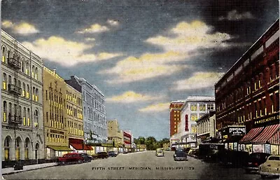 Fifth Street Meridian Mississippi - Postcard • $4.98