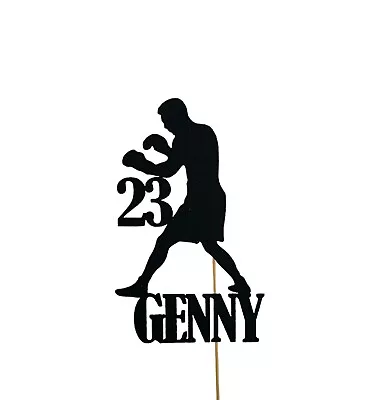 Personalised Boxing Boxer 🥊 Cake Topper Birthday Add Any Name And Age 18 21 30 • $19