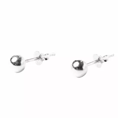 Sterling Silver Stud Earrings 4 Mm Simple Round Bead Ball Studs - 81stgeneration • $16.48