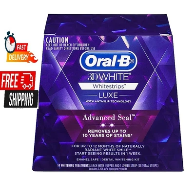 $35 • Buy Oral B 3D White Luxe Advanced Seal Teeth Whitening White Strips 14 Pack