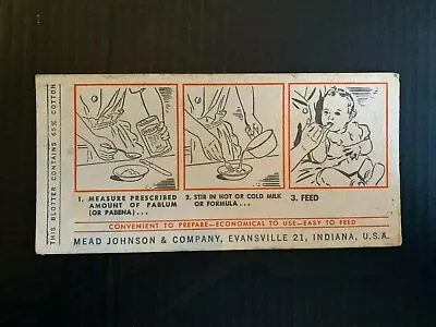 1950's Pablum Mead Johnson Company Medicine Ink Blotter • $19.99