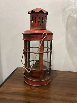 Ships Railway Lamp WW2 1940 Handheld Gas Lantern Good Condition For Age 15” • $115