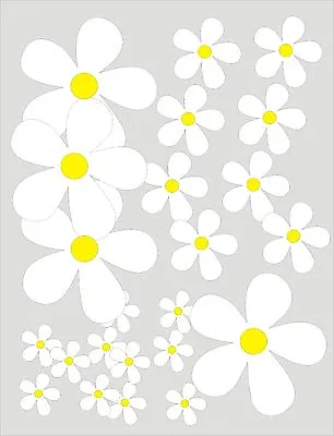 25 X  DAISY FLOWER STICKERS Car / Wall Art / Home Decals - SEVERAL COLOURS • £3.99