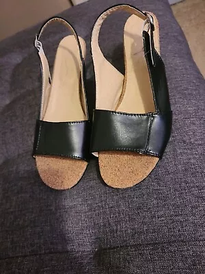 Women.s Sandal Blook Heel Shoes 8.5 Leather By Light In The Box Vintage Classic • $20