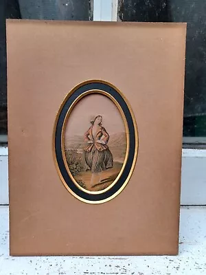 Antique Early 19th C Unframed Mounted Le Blond Print Of A Dancing Girl • £39.95