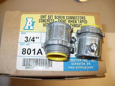 AI 801A Set-Screw Type EMT Connector 3/4  Insulated Throat Lot Of 2 New • $11.88