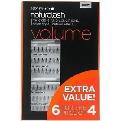 Salon System Naturalash Individual False Lashes Flare Black Short - 6 For 4 Pack • £17.99