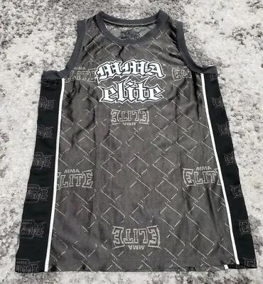Elite MMA Jersey SLEEVELESS Men Size Small TANK Graphic Spellout Logo Cage • $17.92