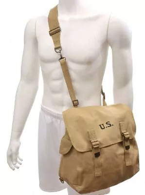 U.S. WW2 M1936 Musette Bag With Shoulder Strap Khaki Marked JT&L 1942 • $32.99