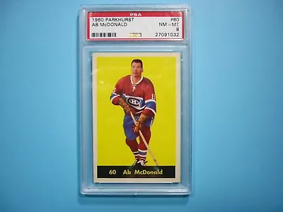 1960 1960/61 Parkhurst Nhl Hockey Card #60 Ab Mcdonald Psa 8 Nm/mint Parkie Gl • $329.99