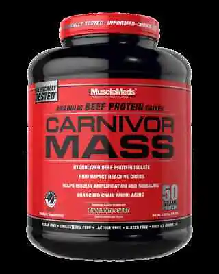 MUSCLEMEDS CARNIVOR MASS (6 LB) Beef Protein Isolate Weight Gainer Amino Bcaa • $57.95