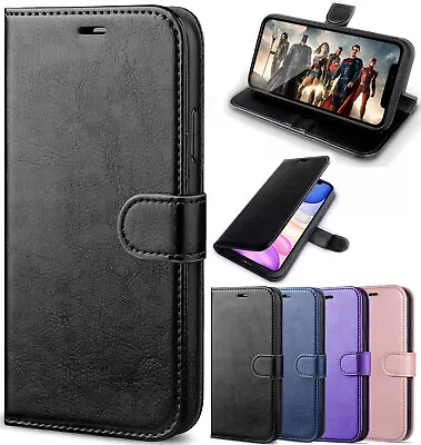 Wallet Case Flip Cover For IPhone 5s 6s Plus 7 8 SE XR XS Max 11 12 13 Pro 14 15 • £3.39
