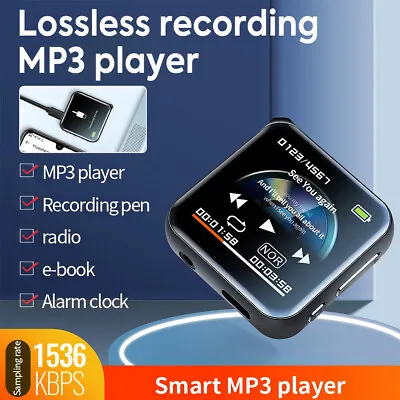 16G Mini HiFi Lossless MP3 Player Music HD Voice Recorder FM Radio Alarm Clock • £20.89