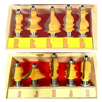 10 Pc 1/2  Shank Architectural Specialty Molding Router Bit Set With Box • $100