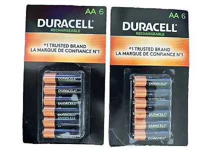 12 Duracell AA Rechargeable Pre Charged  NiMH Batteries (2500 MAh DX1500) • $29.99