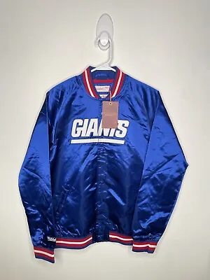 Mitchell & Ness New York Giants Satin Bomber Jacket Boys Size Large 14-16  NFL • $59.99