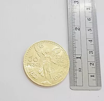 1947 Mexican Centenario 50 Gold Pesos Coin Solid 10k Yellow Gold Centenaro REAL • $1434.50