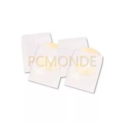 8x 100-Pack Mini CD/DVD Paper Sleeves - Clear Poly Window - White - 800 Total • $99.99