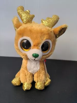 TY Beanie Boo Christmas Reindeer (2018) Glitzy DOB Dec 9 6 Inch Glitter Eyes • $24