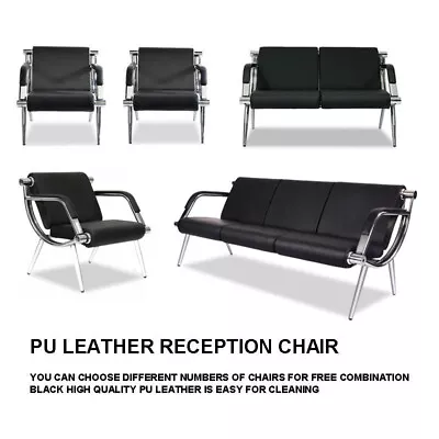Waiting Room Chair Reception PU Leather Office Airport Bank Bench Guest Sofa • $299.99