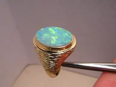 4 Ct.  Large Opal  Men's  Ring   13 Grams  Solid 14 K Gold • $1600