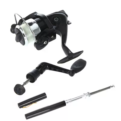 Mini Telescopic Aluminum Alloy Pocket Pen Fishing Rod Reel Combo With Line U5X3 • $19.97