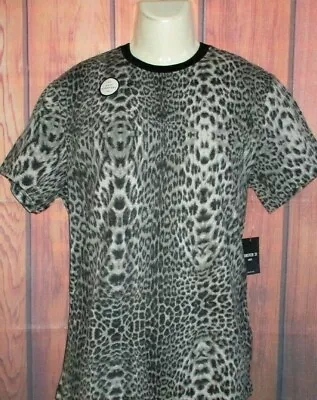 Mens Forever 21 Leopard Animal Print Black Gray T-shirt Size Xl • $19.50