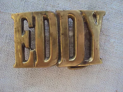 Vintage NOS Solid  Brass Taiwan Name Belt Buckle Eddy • $19.99