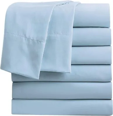 Luxurious 800 Thread Count Egyptian Cotton Flat Sheets - Light Blue Solid • $198.13