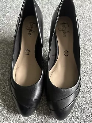 M&S Footglove Black Leather Shoes Size UK 3 Brand New No Box • £12