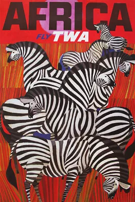 Africa Black White Zebra Travel Tourism Trip Visit Vintage Wall - POSTER 20x30 • $23.98
