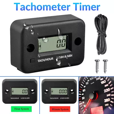 Digital Tachometer Chainsaw Engine Tach Hour Meter Lawn Mower Black 2/4 Stroke # • $10.25