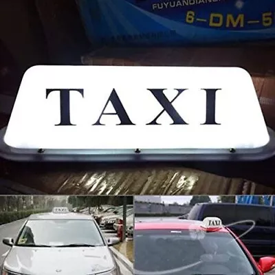 12v Taxi Cab Sign Roof Top Topper Car Magnetic Lamp LED Light Waterproof White • $19.99
