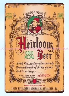 1950s Heirloom Gold Medal Beer South Bethlehem Brewing Co. PA Tin Sign • $18.83