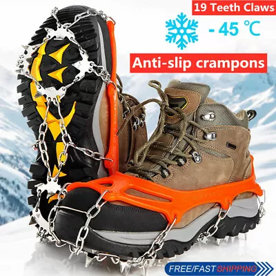 Ice Crampons 19 Micro Spikes Ice Cleats For Boots Anti Slip X-Large Snow Grips • $25.49