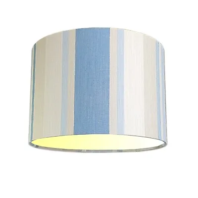 Lampshade In Laura Ashley Awning Stripe Seaspray Blue Fabric Handmade FREE POST • £29