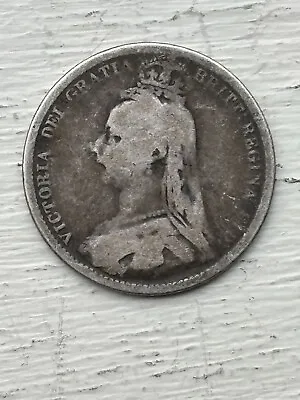 Queen Victoria 1889 Sixpence 6 Pence Victoria Jubilee Head British Silver Coin • $14