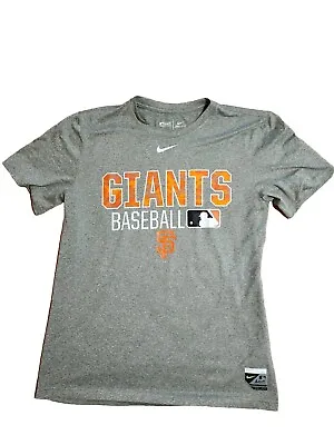 San Francisco Giants Shirt Mens M Gray Nike Dri Fit MLB Basdeball Short Sleeve • $11.98