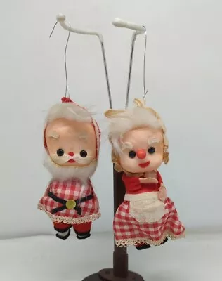 Santa Claus & Mrs Claus Christmas Ornaments 5  Styrofoam Made In Japan • $12.95