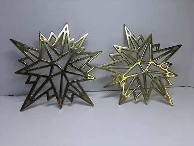 (2) Vintage Virginia Metalcrafters Brass Trivets Moravian Star Old Salem 1988  • $59.99