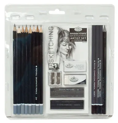 21 Piece Graphite Pencil Sketching & Charcoal Drawing Sticks Artist Set RART200 • £6.95