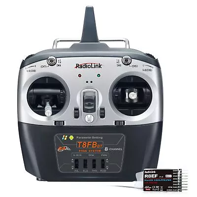 Radiolink T8FB 8 Channels 2.4GHz RC Remote Transmitter And R8EF Receiver APP ... • $62.87