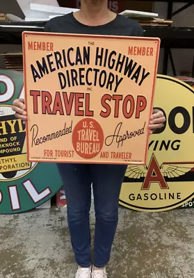 Antique Vintage Old Style Sign Travel Stop Made In USA • $55